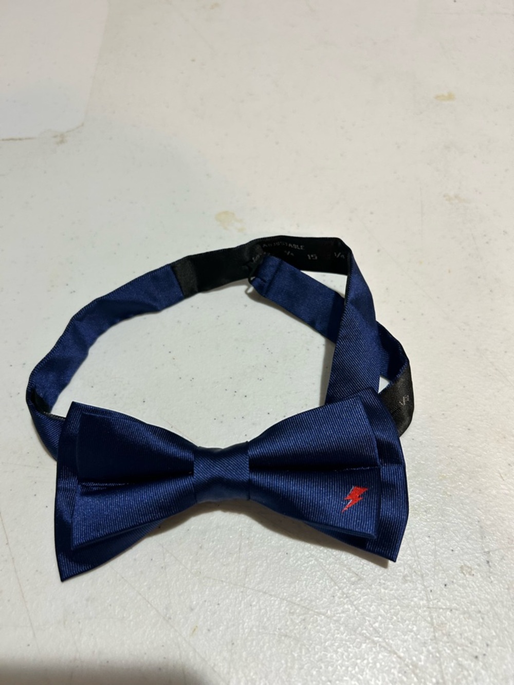 Men's Navy Bow Tie with Red Accent